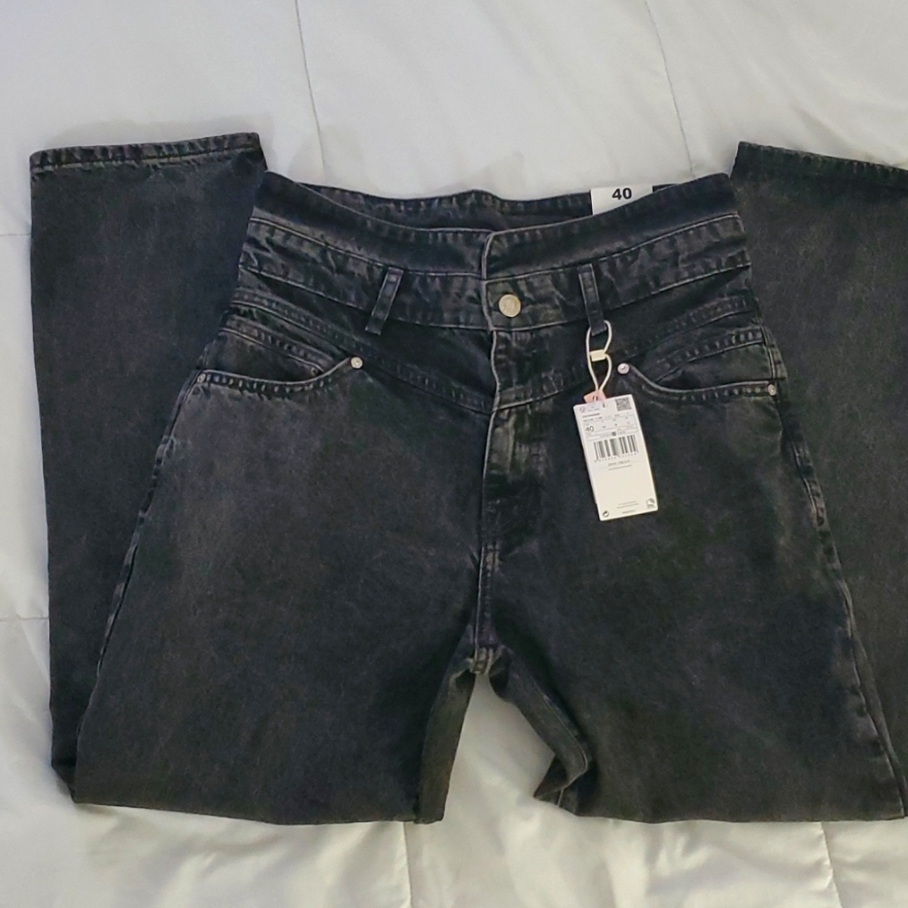 Mom Ankle High Waisted Jeans Black Mango